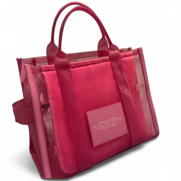 Marc Jacobs Mesh Barbie Pink Transparent The Tote Bag Kawaii Cutegoth Dopamine - Picture 4 of 4